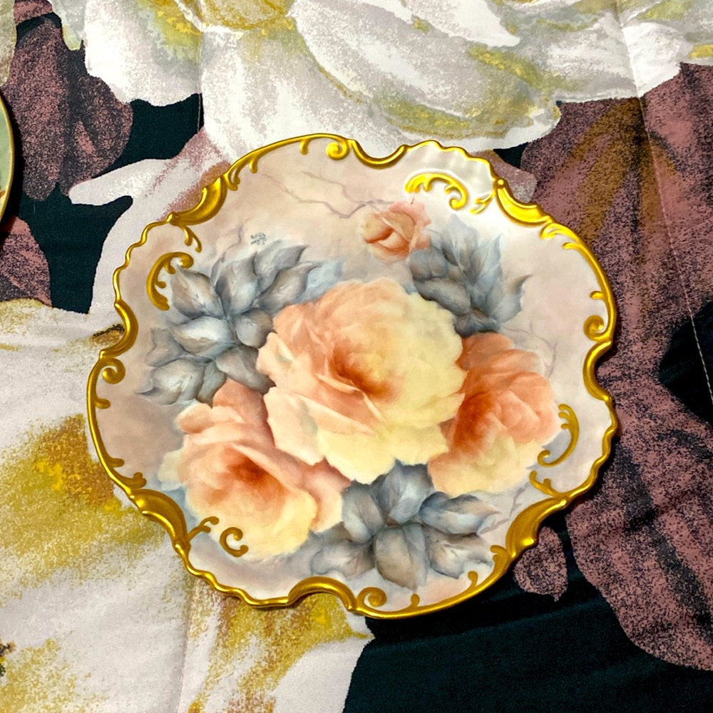 Hand painted porcelain plate